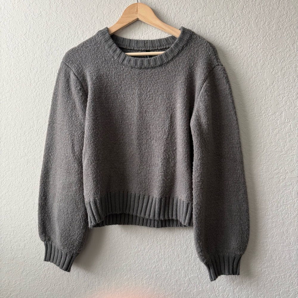 Savvi Cozy Gray Women's Sweater with Wide sleeves